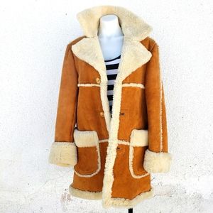 Vintage Suede Shearling Coat